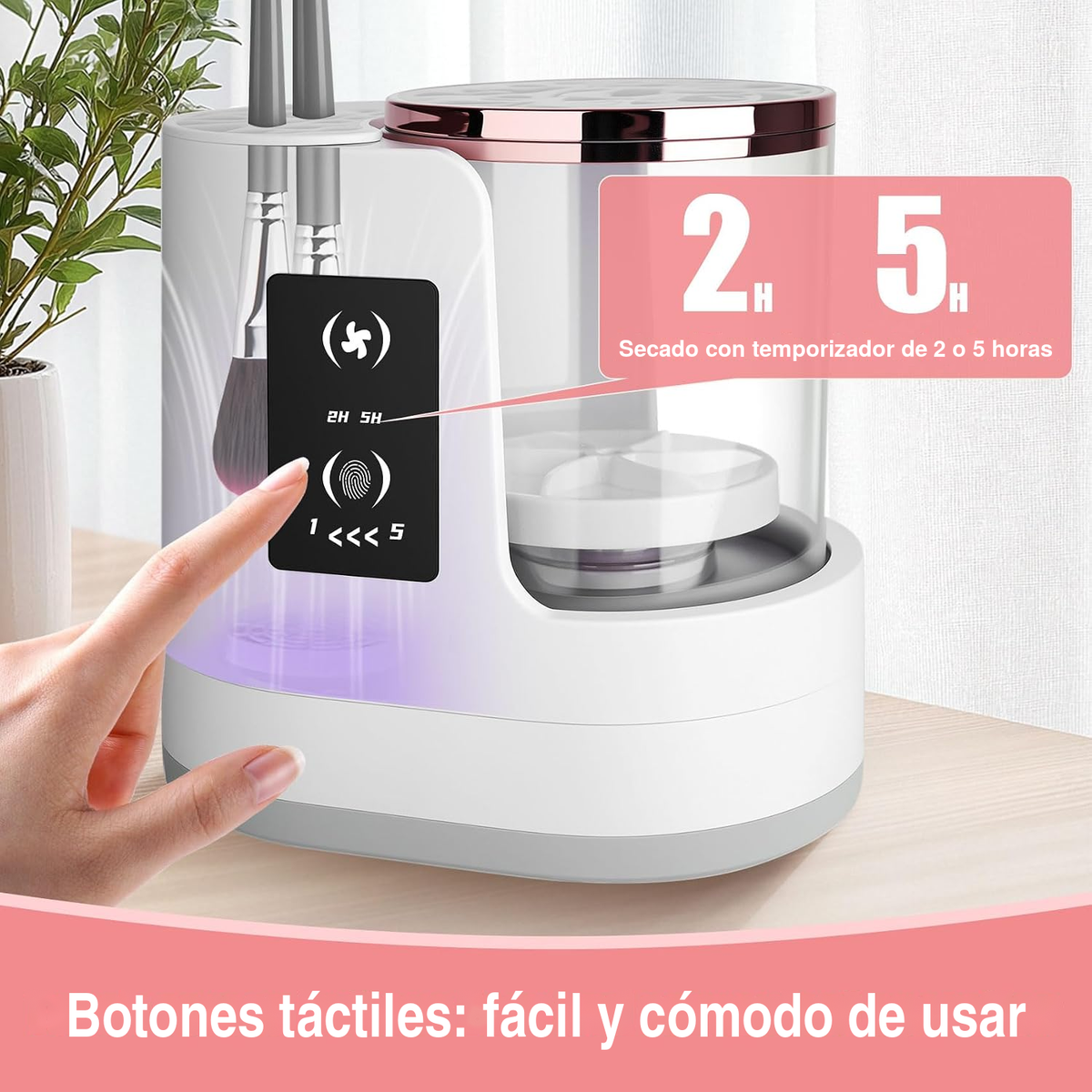 BrushSpa – Limpiador y Secador Eléctrico de Brochas de Maquillaje 2 en 1